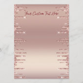 Persoonlijk Roze Gouden Glinsterende Drips Menu Vo (Voorkant)