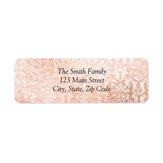 Persoonlijk roze gouden retouradres etiket (Voorkant)