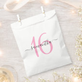 Persoonlijk Roze Handtekening Script Sweet 16 Bedankzakje (Geknipt)
