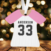 Persoonlijk Roze Honkbalshirt Ornament