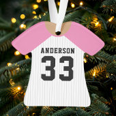 Persoonlijk Roze Honkbalshirt Ornament