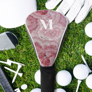 Persoonlijk Roze Initiaal Monogram Golfheadcover