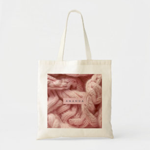 Persoonlijk Roze Kabelbrei Trui Tote Bag