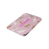 Persoonlijk Roze Kattendessin Cadeau Kattenliefheb Badmat (Gekanteld)
