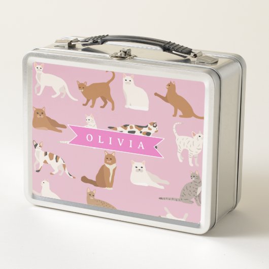 Persoonlijk Roze Kattendessin Geschenk Kat Liefheb (Voorkant)