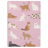 Persoonlijk Roze Kattendessin Geschenk Kat Liefheb Klembord (Achterkant)