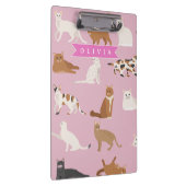 Persoonlijk Roze Kattendessin Geschenk Kat Liefheb Klembord (Rechts)