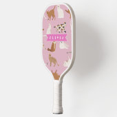 Persoonlijk Roze Kattendessin Geschenk Kat Liefheb Pickleball Paddle (Links)