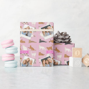 Persoonlijk Roze Kattenpatroon Cadeau Kattenliefhe Cadeaupapier