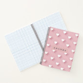 Persoonlijk Roze Kawaii Zachte Hart Notitieboek (Binnen)