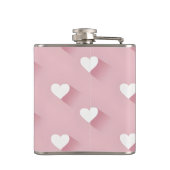 Persoonlijk Roze Kawaii Zachthartig Hart Heupfles (Achterkant)