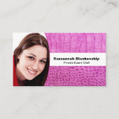 Persoonlijk Roze leder Aangepast Foto QR Code Visitekaartje (Voorkant)