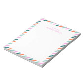 Persoonlijk Roze Lief Gestreepte Notitieblok (Linkerzijde)