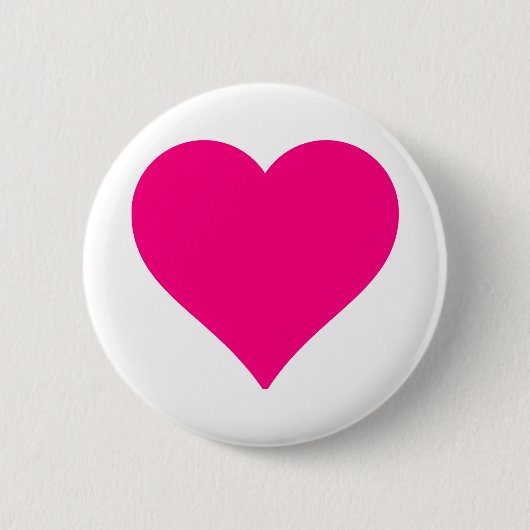 Persoonlijk roze liefdeshart ronde button 5,7 cm (Voorkant)