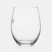 Persoonlijk Roze Modern Schrift Juffertje Feest Wijnglas Zonder Voet (Links)