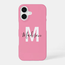 Persoonlijk Roze Monogram iPhone 16 Hoesje
