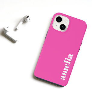 Persoonlijk Roze Monogram iPhone 14 Hoesje