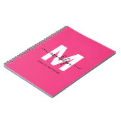 Persoonlijk Roze Monogram Notitieboek (Linkerzijde)