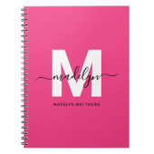 Persoonlijk Roze Monogram Notitieboek (Voorkant)