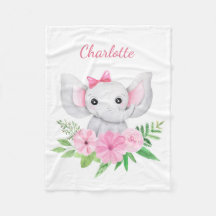 Persoonlijk roze olifant cadeau voor baby meisje