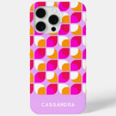 Persoonlijk roze oranje midcentury kunstpatroon Case-Mate iPhone case (Achterkant)