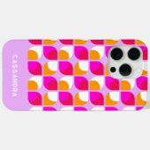 Persoonlijk roze oranje midcentury kunstpatroon Case-Mate iPhone case (Achterkant (horizontaal))