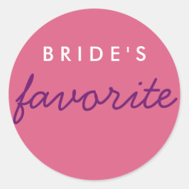 Persoonlijk roze Paars van Bride Ronde Sticker