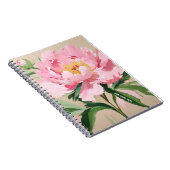 Persoonlijk Roze Pioen Bloem Notitieboek (Rechterzijde)