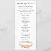 Persoonlijk roze pony Wedding Programmakaart (Achterkant)