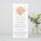 Persoonlijk roze pony Wedding Programmakaart (Staand voorkant)