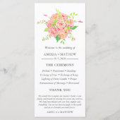 Persoonlijk roze pony Wedding Programmakaart (Voorkant)