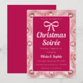 Persoonlijk Roze Retro Kerstfeest Kaart (Voorkant / Achterkant)