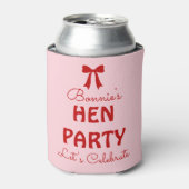 Persoonlijk Roze & Rode Hen Party Weekend Blikjeskoeler (Blikje Voorkant)