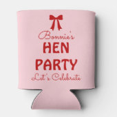 Persoonlijk Roze & Rode Hen Party Weekend Blikjeskoeler (Achterkant)