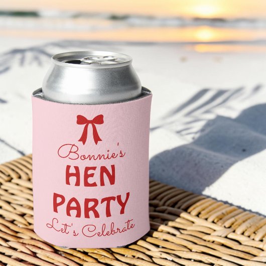 Persoonlijk Roze & Rode Hen Party Weekend Blikjeskoeler
