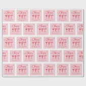 Persoonlijk roze rode retro bruidsdouche cadeaupapier (Vlak)