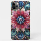 Persoonlijk roze rood turquoise blauw bloemmotief Case-Mate iPhone case (Achterkant)
