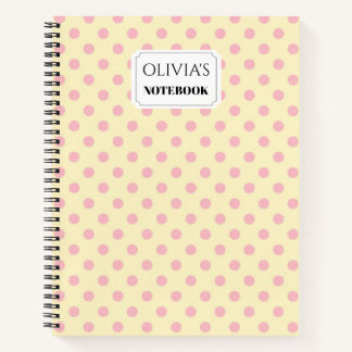 Persoonlijk Roze Stippen Spiral Notebook Notitieboek