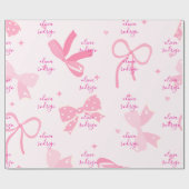 Persoonlijk Roze Strik Cadeaupapier (Vlak)
