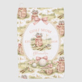 Persoonlijk Roze Strik Golf Moeder Cadeau Golfhanddoek (Voorkant)