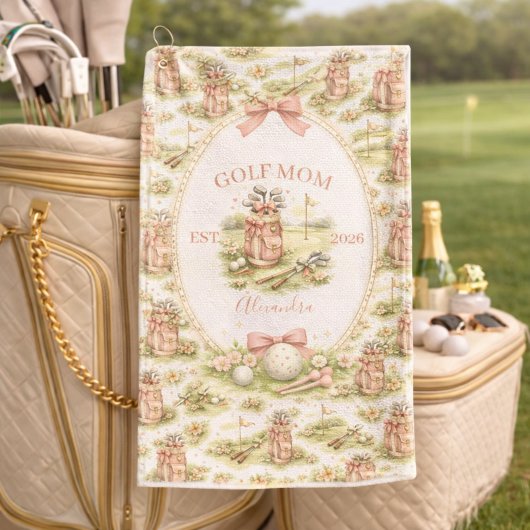 Persoonlijk Roze Strik Golf Moeder Cadeau Golfhanddoek