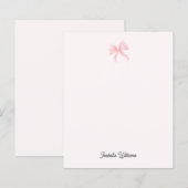 Persoonlijk Roze Strik Meisjes Papier (Voorkant / Achterkant)