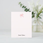 Persoonlijk Roze Strik Meisjes Papier (Staand voorkant)