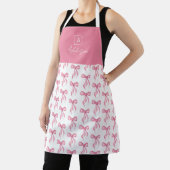 Persoonlijk Roze Strikpatroon Monogram Schort (Insitu)