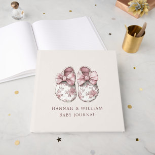 Persoonlijk Roze Toile Babyjournaal Gastenboek
