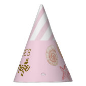 Persoonlijk roze tropisch vrijgezellenfeest feesthoedjes (Rechts)