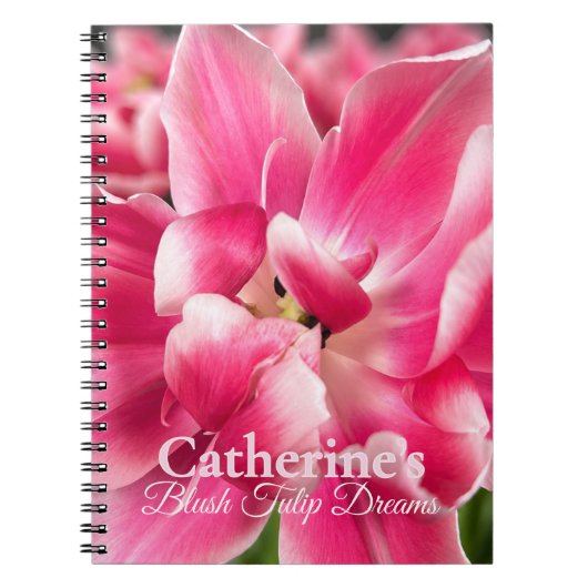 Persoonlijk Roze Tulp Dromen Spiraal Notebook  Notitieboek (Voorkant)