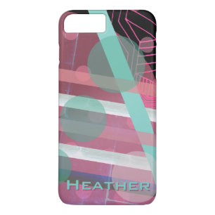 Persoonlijk/Roze & Turquoise/Abstract ontwerp Case-Mate iPhone Case