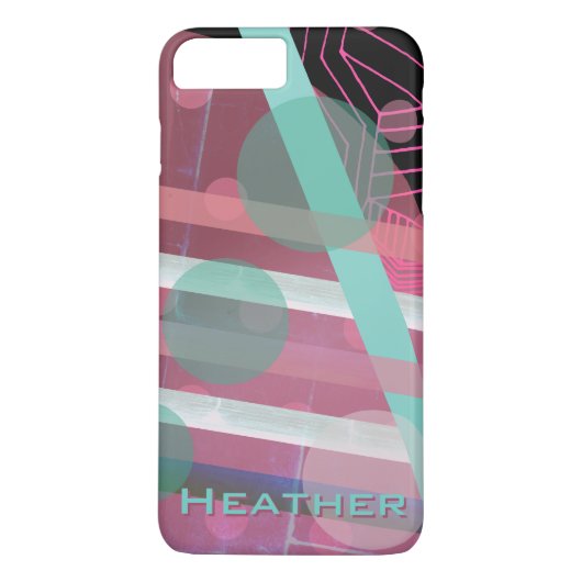 Persoonlijk/Roze & Turquoise/Abstract ontwerp Case-Mate iPhone Case (Achterkant)