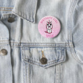 Persoonlijk Roze Unicorn Birthday Girl Ronde Button 5,7 Cm (In situ)